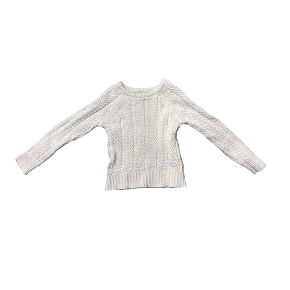 Kids White Cable Knit Sweater – 100% Cotton, Size Small – Hope & Henry Pullover